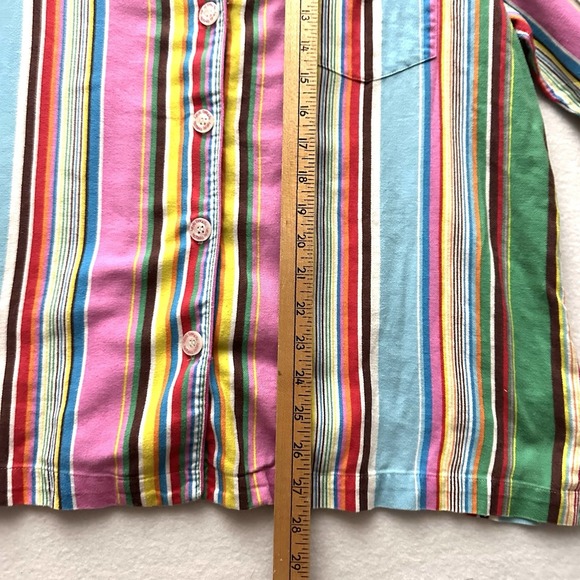 Victoria's Secret Vintage Y2K Large L Rainbow Striped Cotton Pajama Set Flannel - Picture 12 of 16
